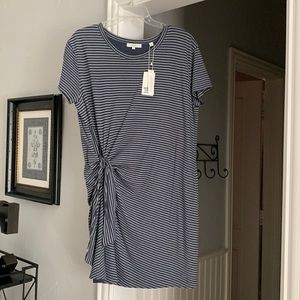 NWT Vince size large stripped blue knit tie dress.
